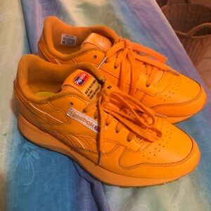 Reebok x Popsicle Collab Orange Leather Low-Top Sneakers